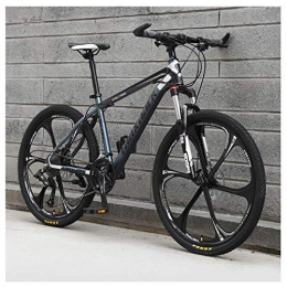 LHQ-HQ Mountain Bike LHQ-HQ Outdoor sports 21 Speed Mountain Bike 26 Inches 6Spoke Wheel Front Suspension Dual Disc Brake MTB Bicycle, Gray