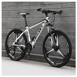 LHQ-HQ Bike LHQ-HQ Outdoor sports Mountain Bike 26 Inches, 3 Spoke Wheels with Dual Disc Brakes, Front Suspension Folding Bike 27 Speed MTB Bicycle, White Outdoor sports Mountain Bike