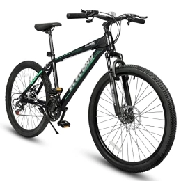 LIANAI Mountain Bike LIANAIzxc Bikes Disc Brake Aluminum Frame Mountain Bikes for Adults Puncture Protection Wheel Suspension Fork Bicycle Stock (Color : Green)