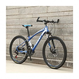 Link Co Bike Link Co 26 Inch Mountain Bike Shifting Disc Brakes Mountain Bike 21 Speed Shock Absorption One Wheel Bicycle, Blue