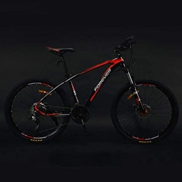 LIPENLI Mountain Bike LIPENLI Authentic anticarbon inner line mountain bike, adult men's bicycle competitive bicycle, light road double shock disc brakes variable speed mountain bike (Color : Red, Size : S)