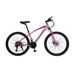 LIUXR 26 Inch Mountain Bikes, 21 Speed Suspension Fork MTB, High-Tensile Carbon Steel Frame Mountain Bicycle with Dual Disc Brake for Men and Women,Pink