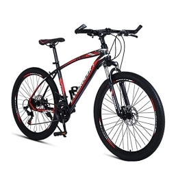 LIUXR Bike LIUXR Mountain Bike, 26 Inch Wheels Adult Bicycle, 21-27 Speeds Bike, Double Disc Brake Suspension Fork Big Tire Anti-Slip Bikes, for Adults Men Women, Red_24 Speed