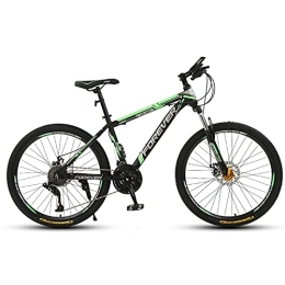 LLF Bike LLF 24 Inch Mountain Bike, 21-30 Speed High Carbon Steel Frame Bike with Double Disc Brake, Front Suspension Anti-Slip Bicycle for Men and Women(Size:27 speed, Color:Green)
