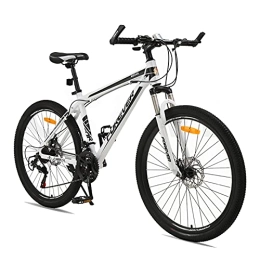 LLF Bike LLF 24 Inch Mountain Bike, Variable Speed MTB Bicycle with Suspension Fork, Dual-Disc Brake, Urban Commuter City Bicycle(Size:21 speed, Color:White)