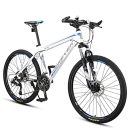 LLF Mountain Bike LLF Adult Mountain Bike, 24 Speeds, 24 / 26 / 27.5-Inch Wheels, High-carbon Steel Frame, Dual Mechanical Disc Brakes, Multiple Colors(Size:24inch, Color:White)
