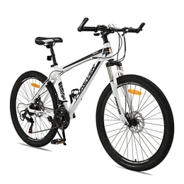 LLF Mountain Bike LLF Mens And Womens Mountain Bike, 24-Inch Wheels, 21-30 Speed Shifters, Aluminum Frame Dual-Disc Brake MTB Bicycle(Size:24 speed, Color:White)