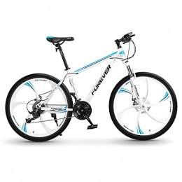 LLF Bike LLF Mountain Bike, 26 Inch Bikes, Double Disc Brake Lightweight Aluminum Alloy Frame, 6 Knife Wheel Variable Speed Bicycle Shock Absorption Road Bicycle(Size:24 speed, Color:Blue)