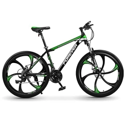 LLF Bike LLF Mountain Bike, 26 Inch Bikes, Double Disc Brake Lightweight Aluminum Alloy Frame, 6 Knife Wheel Variable Speed Bicycle Shock Absorption Road Bicycle(Size:24 speed, Color:Green)