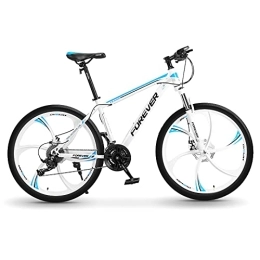 LLF Bike LLF Mountain Bike, 26 Inch Bikes, Double Disc Brake Lightweight Aluminum Alloy Frame, 6 Knife Wheel Variable Speed Bicycle Shock Absorption Road Bicycle(Size:30 speed, Color:Blue)