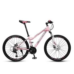 LLF Bike LLF Mountain Bike, 26-Inch Wheels, Aluminum Frame, 27-Speed Rear Deraileur, Front and Rear Disc Brakes, for Adult Student Outdoors Sport(Size:26inch, Color:Pink)