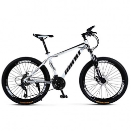 LOISK Mountain Bike LOISK 26 Inch Mountain Bike, High Carbon Steel Frame Bike With 21 Speed Shimano Shifter And Double Disc Brake, Front Suspension Anti-Slip Bicycle For Adult, Multiple Colors, White, 21 Speed