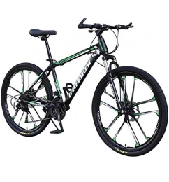 LQZ Mountain Bikes, 26in Carbon Steel Mountain Bike,21 Speed Bicycle Full Suspension MTB,21 Speed ​​Gears Dual Disc,Black