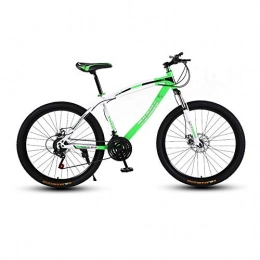 LRHD Mountain Bike LRHD Mountain Bicycle, Adult 24 Speed Speed Travel Bicycle Bike Urban Track Bike 24 / 26 Inch Men and Women MTB Bike Double Disc Brake High Carbon Steel Frame Outdoor Cycling (Green and White)