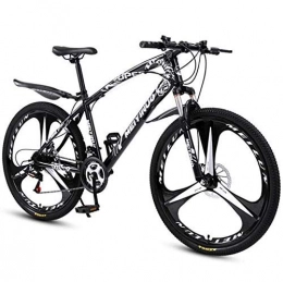 LUO Mountain Bike Bicycle for Adult, High-Carbon Steel Frame, All Terrain Hardtail Mountain Bikes,Black,26 inch 27 Speed,Black,26 inch 21 Speed