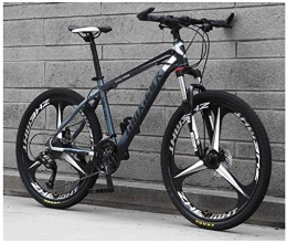 Lxyfc Mountain Bike Lxyfc Fast lfc xy Mountain bike 26 inches one-piece wheel unisex suspension mountain bike 21 speed 24-speed 27-speed high-carbon double disc students, black and gray, 27-speed Essential