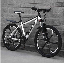 Lyyy Mountain Bike Lyyy 24 Inch Mountain Bikes, Mens Women Carbon Steel Bicycle, 30-Speed Drivetrain All Terrain Mountain Bike with Dual Disc Brake YCHAOYUE (Color : 27 Speed, Size : White 6 Spoke)