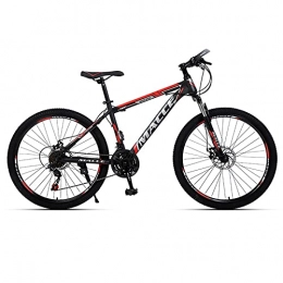 LZHi1 Mountain Bike LZHi1 26 Inch 27 Speed Mountain Bike For Men And Women, Adult Mountain Trail Bikes With Lock-Out Suspension Fork, Carbon Steel Frame City Bikes With Adjustable Seat And Dual Disc Brake(Color:Black red)