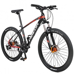 LZHi1 Mountain Bike LZHi1 26 Inch Adult Mountain Bike Commuter Bike, 27 Speed Mountain Trail Bicycle With Suspension Fork, Dual Disc Brakes Road Bike Urban Street Bicycle(Color:Black red)