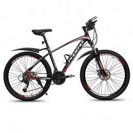 LZHi1 Mountain Bike LZHi1 26 Inch Adult Mountain Bike Commuter Bike, 27 Speed Suspension Fork Mountain Bicycle, Dual Disc Brake Outdoor Bikes With Adjustable Seat(Color:Black red)