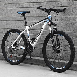 LZHi1 Bike LZHi1 26 Inch Adult Mountain Bike Commuter Bike, 30 Speed Mountain Trail Bicycle With Suspension Fork, Dual Disc Brakes Road Bike Urban Street Bicycle For Women And Men(Color:White blue)