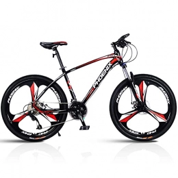 LZHi1 Bike LZHi1 26 Inch Commuter Bike Mountain Bike With Lockable Suspension Fork, 27 Speed Outroad Mountain Bicycle With Double Disc Brake, Adjustable Seat Outdoor Bikes City Road Bicycle(Color:Black red B)
