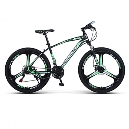 LZHi1 Bike LZHi1 26 Inch Double Disc Brake Mountain Bike, 27 Speed Lockable Suspension Fork Adult Mountain Trail Bikes, All Terrain Bicycle With Adjustable Seat(Color:Black green)