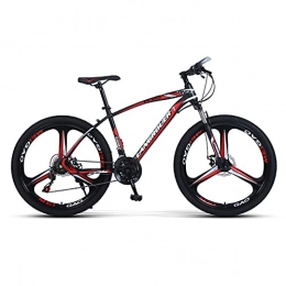 LZHi1 Bike LZHi1 26 Inch Double Disc Brake Mountain Bike, 27 Speed Lockable Suspension Fork Adult Mountain Trail Bikes, All Terrain Bicycle With Adjustable Seat(Color:Black red)