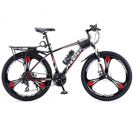 LZHi1 Mountain Bike LZHi1 26 Inch Mountain Bike 27 Speed Suspension Fork Adult Bicycle, Carbon Steel Frame Mountain Trail Bike Outdoor Bikes, Urban Commuter City Bicycle With Double Disc Brake(Color:Black red)