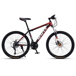 LZHi1 Mountain Bike LZHi1 26 Inch Mountain Bike For Men And Women, 30 Speed Suspension Fork Adult Mountain Trail Bikes, Carbon Steel Frame City Road Bicycle With Double Disc Brake(Color:Black red)