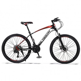 LZHi1 Mountain Bike LZHi1 26 Inch Suspension Fork Men Mountain Bike, 30 Speed High Carbon Steel Frame Mountan Trail Bicycle With Dual Disc Brake, Outdoor Urban Commuter City Bicycle(Color:Black red)