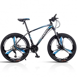 LZHi1 Mountain Bike LZHi1 27 Speed Suspension Fork Mountain Bike, 26 Inch Outroad Mountain Bicycle With Dual Disc Brakes, Aluminum Alloy Frame Outdoor Bikes City Commuter Bike With Adjustable Seat(Color:Black blue)