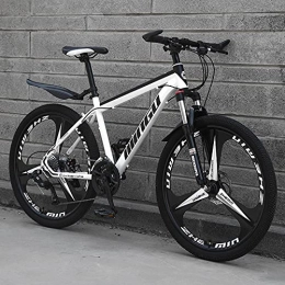 LZHi1 Bike LZHi1 Mountain Bike 26 Inch Wheels, 27 Speed Dual Disc Brake Adult Mountain Trail Bikes, All Terrain Road Bikes With Adjustable Seat And Suspension Fork(Color:White black)