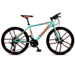 LZHi1 Mountain Bike LZHi1 Mountain Bike 26 Inch Wheels, 30 Speed Dual Disc Brake Adult Mountain Trail Bicycles, Carbon Steel Frame City Road Bikes For Men And Women(Color:Green)