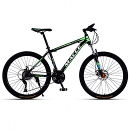 LZHi1 Bike LZHi1 Mountain Bike 26 Inch Wheels, 30 Speed Suspension Fork Adult Mountain Trail Bikes, Double Disc Brake Outroad Mountain Bicycles With Adjustable Seat(Color:Black green)