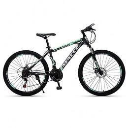 LZHi1 Mountain Bike LZHi1 Mountain Bike 26 Inch Wheels For Men And Women, 27 Speed Mountain Bicycles With Lock-Out Suspension Fork, Carbon Steel Frame Adult Mountain Trail Bikes With Double Disc Brake(Color:Black green)