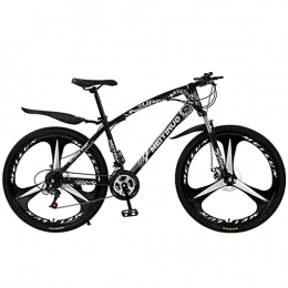 LZZB Bike LZZB 26 inch Mountain Bike 21 / 24 / 27-Speed for Man Carbon Steel Frame with Double Disc Brake and Suspension Fork(Size:21 Speed, Color:White) / Black / 24 Speed