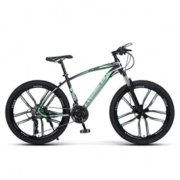 LZZB Bike LZZB 26 inch Mountain Bike High Carbon Steel MTB Bicycle for Adult 21 / 24 / 27 Speed Double Disc Brake Outroad Mountain Bicycle for Men Women / Green / 24 Speed