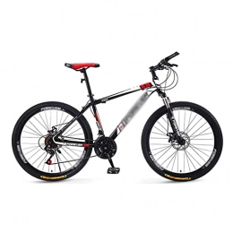LZZB Bike LZZB 26 inch Mountain Bike High-Disc Steel Frame 21-Speed Double Disc Brake with Lockable Fork for Men Woman Adult and Teens with Comfortable Saddle(Size:21 Speed, Color:Black) / Red / 21 Speed