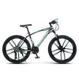 LZZB Bike LZZB 26" Mountain Bike Bicycle for Adults High Carbon Steel Frame with Disc Brake and Lockable Suspension Fork / Green / 24 Speed