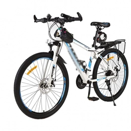 LZZB Bike LZZB Mountain Bike 24 Speed Carbon Steel Frame 26 Inches 3-Spoke Wheels Dual Disc Brake Bike Suitable for Men and Women Cycling Enthusiasts / White / 24 Speed