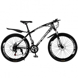 LZZB Mountain Bike LZZB Mountain Bikes 21 / 24 / 27 Speed Dual Disc Brake 26 Inches Spoke Wheels Bicycle Carbon Steel Frame with Suspension Fork(Size:24 Speed, Color:White) / Black / 27 Speed
