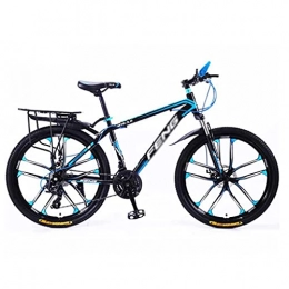 M-YN Bike M-YN 26 Inch Mountain Bike Aluminum 21 / 24 / 27 Speeds With 17 Inch Frame Disc-Brake 10-Spokes For Men Women(Size:21speed, Color:black+blue)