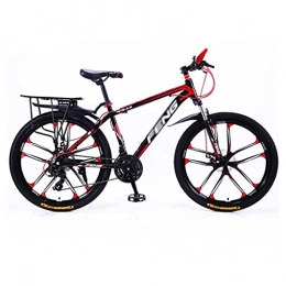 M-YN Mountain Bike M-YN 26 Inch Mountain Bike Aluminum 21 / 24 / 27 Speeds With 17 Inch Frame Disc-Brake 10-Spokes For Men Women(Size:24speed, Color:black+red)