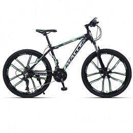 M-YN Mountain Bike M-YN 26" Mountain Bike W Dual Disc Brakes | 21 / 24 / 27-Speed All-Terrain Bicycle W Full Suspension | Adult Road & Offroad Bike For Men Women(Size:27 speed, Color:green)