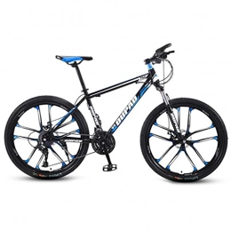 M-YN Bike M-YN 26Inch Adult Mountain Bike Steel Frame 21 / 24 / 27 Speed Bicycle Full Suspension Mountain Bicycle(Size:21speed, Color:black+blue)