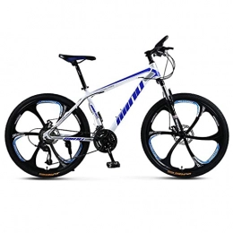 M-YN Bike M-YN Adult Mountain Bike With 26 Inch Wheel Derailleur Lightweight Sturdy Aluminum Frame Bicycle With 21 / 24 / 27 Speed 6 Spoke Dual Disc Brakes Front Suspension Fork For Men(Size:24speed, Color:white)