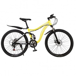 M-YN Mountain Bike M-YN Adult Mountain Bike With 26 Inch Wheel Derailleur Lightweight Sturdy Aluminum Frame Bicycle With 21 / 24 / 27 Speed Dual Disc Brakes Front Suspension Fork For Men(Size:21inch, Color:yellow)