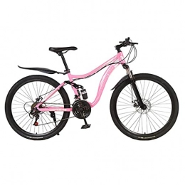 M-YN Mountain Bike M-YN Adult Mountain Bike With 26 Inch Wheel Derailleur Lightweight Sturdy Aluminum Frame Bicycle With 21 / 24 / 27 Speed Dual Disc Brakes Front Suspension Fork For Men(Size:27inch, Color:pink)