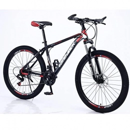 M-YN Bike M-YN Full Mountain Bike, 26 Inches 21 / 24 / 27 Speed Dual Disc Brake City Moutain Bicycle For Adults And Teens?Carbon Steel Suspension Fork Bikes(Size:24speed, Color:black+red)